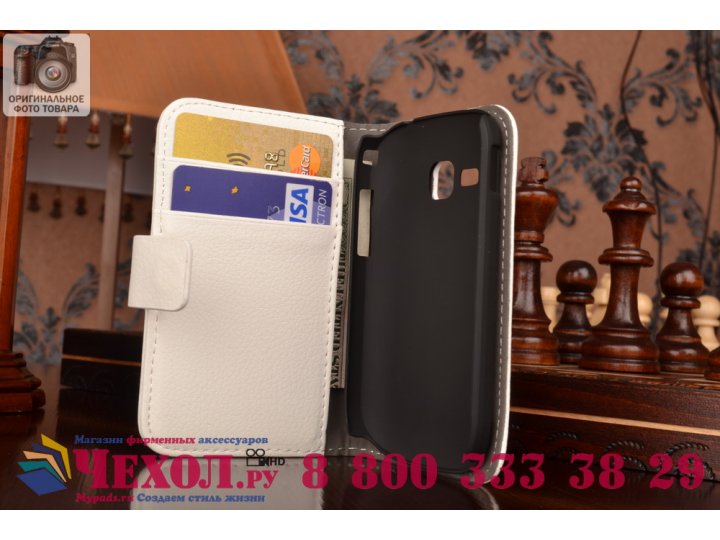 Фирменный чехол-книжка для Samsung Star Deluxe Duos GT-S5292/ Rex 90 GT-S5292 из качественной импортной кожи с..