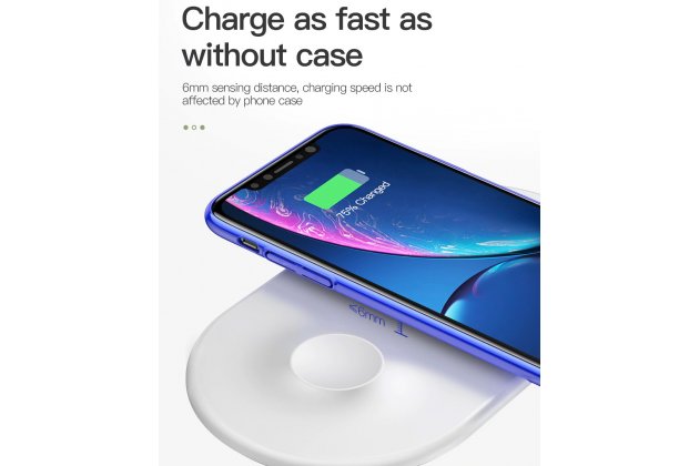 Фирменное оригинальное беспроводное зарядное устройство для Умных смарт-часов Apple Watch и телефонов смартфонов Apple Watch   iPhone X / X Plus / XS / 8 / iPhone SE 2 (2020) + гарантия