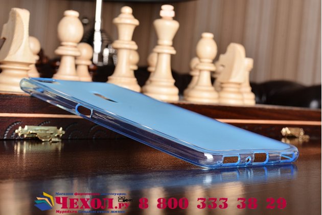 Фирменная ультра-тонкая силиконовая задняя панель-чехол-накладка для ASUS ZenFone 3 Ultra ZU680KL 6.8" голубая