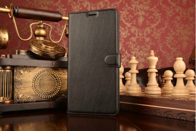 Фирменный чехол-книжка из качественной импортной кожи с подставкой застёжкой и визитницей для ASUS ZenFone 3 Ultra ZU680KL 6.8 черный