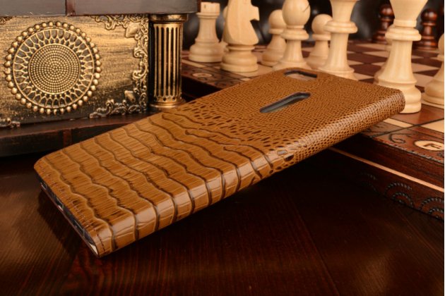 Чехол-книжка MyPads Premium для ASUS ZenFone 3 Ultra ZU680KL 6.8 из натуральной кожи с объёмным 3D рельефом головы кожи крокодила роскошный эксклюзивный светло-коричневый. Только в нашем магазине. Количество ограничено