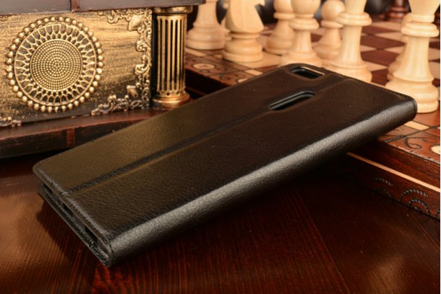 Фирменный чехол-книжка из качественной импортной кожи с подставкой застёжкой и визитницей для ASUS ZenFone 3 Ultra ZU680KL 6.8 черный