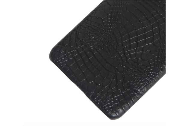 Фирменный элегантный красивый тонкий задний чехол панель бампер для ASUS ZenFone 3 Ultra ZU680KL 6.8 на пластиковой основе с дизайном «под кожу крокодила» черный