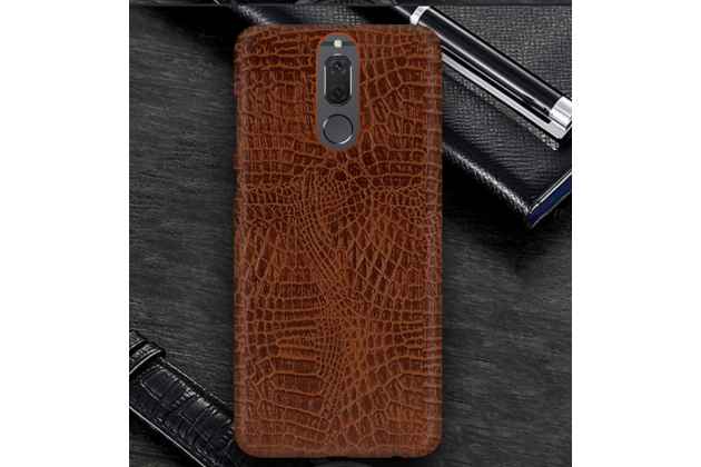 Фирменный элегантный красивый тонкий задний чехол панель бампер для ASUS ZenFone 3 Ultra ZU680KL 6.8 на пластиковой основе с дизайном «под кожу крокодила» коричневый