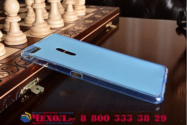 Фирменная ультра-тонкая силиконовая задняя панель-чехол-накладка для ASUS ZenFone 3 Ultra ZU680KL 6.8" голубая
