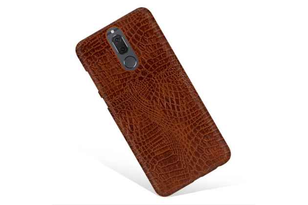 Фирменный элегантный красивый тонкий задний чехол панель бампер для ASUS ZenFone 3 Ultra ZU680KL 6.8 на пластиковой основе с дизайном «под кожу крокодила» коричневый