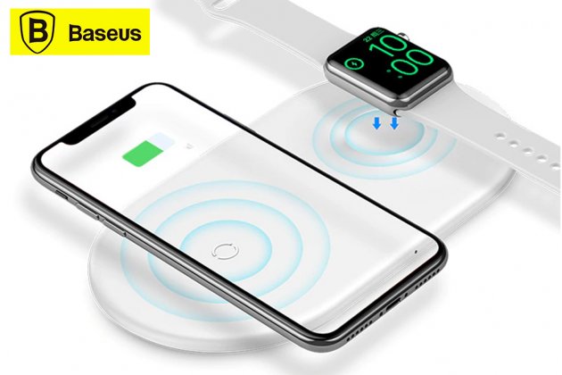 Фирменное оригинальное беспроводное зарядное устройство для Умных смарт-часов Apple Watch и телефонов смартфонов Apple Watch   iPhone X / X Plus / XS / 8 / iPhone SE 2 (2020) + гарантия