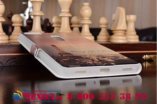 Фирменный чехол-книжка с рисунком на тему Эйфелва Башня на ASUS ZenFone 3 Ultra ZU680KL 6.8 с окошком для звонков