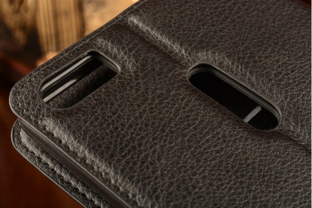 Фирменный чехол-книжка из качественной импортной кожи с подставкой застёжкой и визитницей для ASUS ZenFone 3 Ultra ZU680KL 6.8 черный