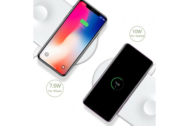 Фирменное оригинальное беспроводное зарядное устройство для Умных смарт-часов Apple Watch и телефонов смартфонов Apple Watch   iPhone X / X Plus / XS / 8 / iPhone SE 2 (2020) + гарантия