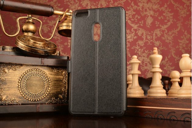 Фирменный чехол-книжка для ASUS ZenFone 3 Ultra ZU680KL 6.8 черный с окошком для входящих вызовов и свайпом водоотталкивающий