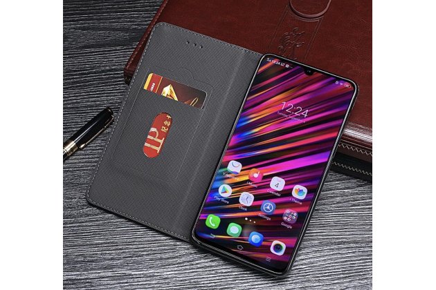 Фирменный чехол-книжка футляр для iPhone X (2018) креативный ретро крафтовый азиатский стиль ручной работы c декоративными пуговицами цвет красное вино