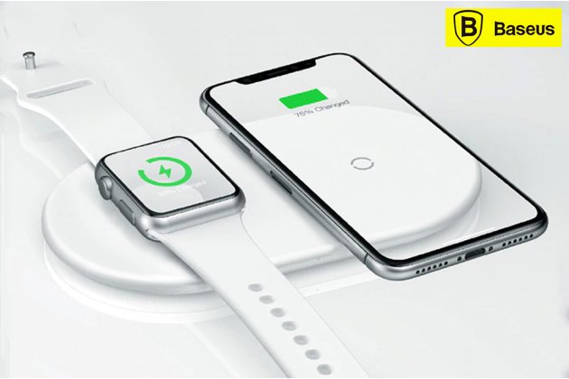 Фирменное оригинальное беспроводное зарядное устройство для Умных смарт-часов Apple Watch и телефонов смартфонов Apple Watch   iPhone X / X Plus / XS / 8 / iPhone SE 2 (2020) + гарантия