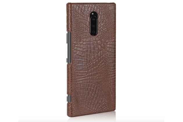 Фирменный элегантный красивый тонкий задний чехол панель бампер для ASUS ZenFone 3 Ultra ZU680KL 6.8 на пластиковой основе с дизайном «под кожу крокодила» коричневый