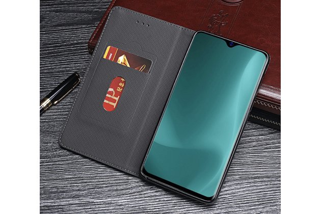 Фирменный чехол-книжка футляр для iPhone X (2018) креативный ретро крафтовый азиатский стиль ручной работы c декоративными пуговицами цвет красное вино