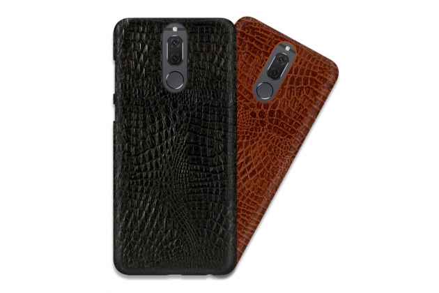 Фирменный элегантный красивый тонкий задний чехол панель бампер для ASUS ZenFone 3 Ultra ZU680KL 6.8 на пластиковой основе с дизайном «под кожу крокодила» черный