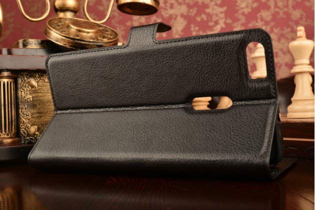 Фирменный чехол-книжка из качественной импортной кожи с подставкой застёжкой и визитницей для ASUS ZenFone 3 Ultra ZU680KL 6.8 черный