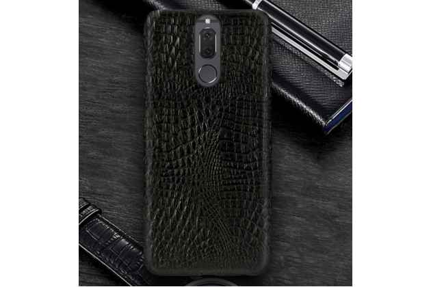 Фирменный элегантный красивый тонкий задний чехол панель бампер для ASUS ZenFone 3 Ultra ZU680KL 6.8 на пластиковой основе с дизайном «под кожу крокодила» черный