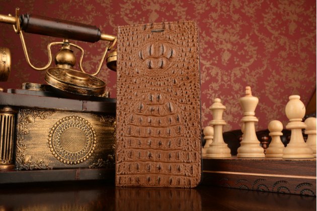 Чехол-книжка MyPads Premium для ASUS ZenFone 3 Ultra ZU680KL 6.8 из натуральной кожи с объёмным 3D рельефом спинки кожи крокодила роскошный эксклюзивный коричневый. Только в нашем магазине. Количество ограничено