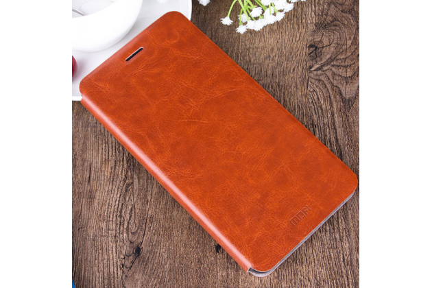 Фирменный чехол-книжка водоотталкивающий с мульти-подставкой на жёсткой металлической основе для ASUS ZenFone 3 Ultra ZU680KL 6.8" коричневый