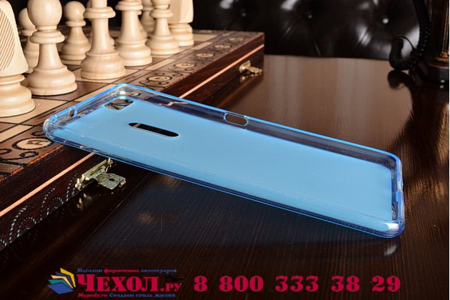 Фирменная ультра-тонкая силиконовая задняя панель-чехол-накладка для ASUS ZenFone 3 Ultra ZU680KL 6.8" голубая