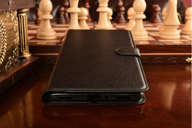 Фирменный чехол-книжка из качественной импортной кожи с подставкой застёжкой и визитницей для ASUS ZenFone 3 Ultra ZU680KL 6.8 черный